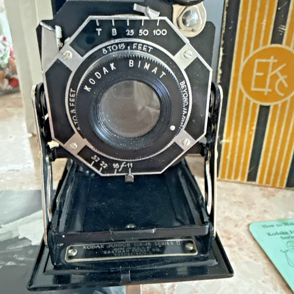 Kodak Junior Six-16 Series II Folding Camera Vintage Bellows with Box Manual